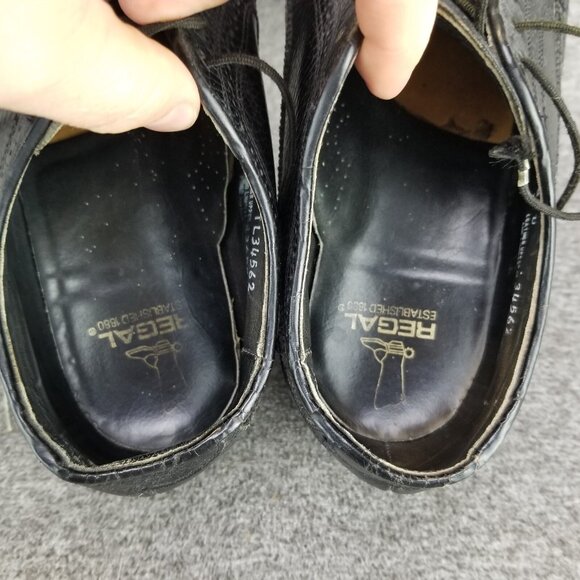 ✅VTG Regal Black Leather Dress Oxfords Longwing Brogue Men\'s Shoes 8 Wide main image 8